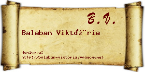 Balaban Viktória névjegykártya